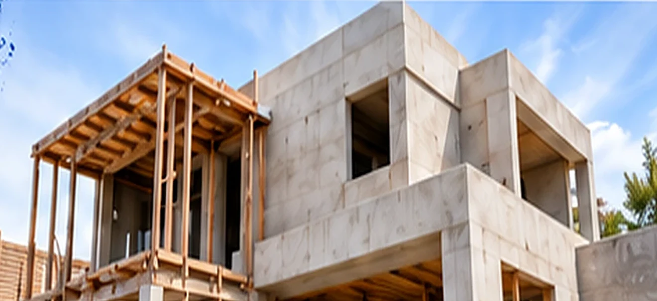 Obra en construcción de una vivienda